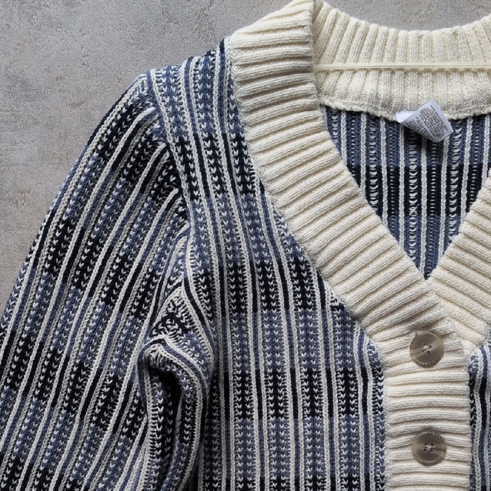 Melrose and Market Cream and Black Striped Cardigan - Picture 2 of 5